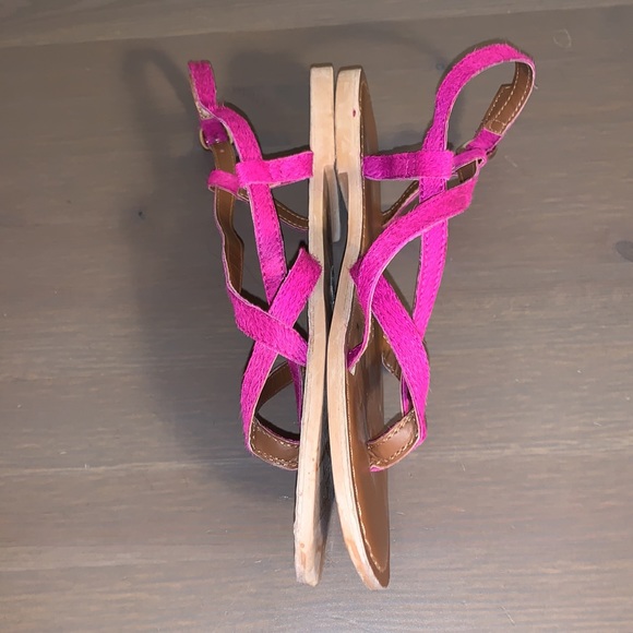 Topshop Fuchsia Calf Hair Leather Sandals - Women’s Size 40 - Picture 8 of 8